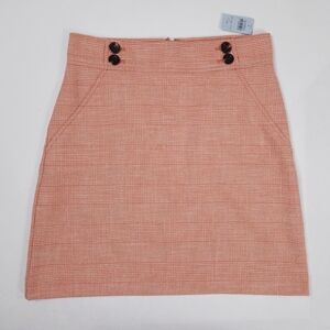 Ann Taylor NWT Orange Plaid Stretch Mini Skirt Lined Women's 4 Petite